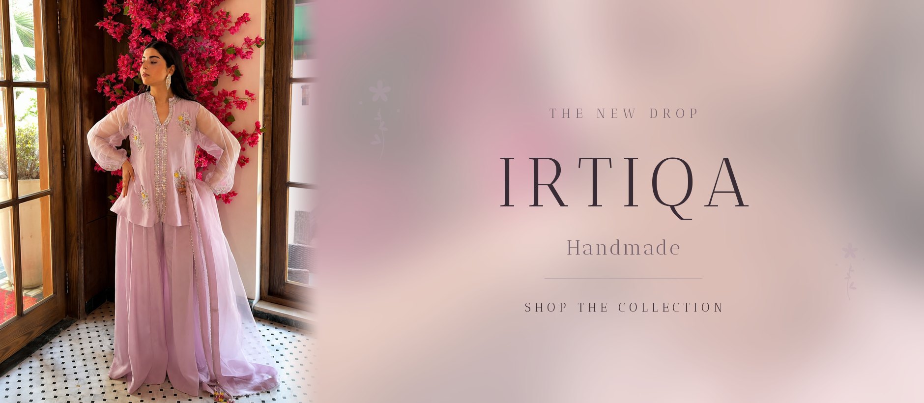 Irtiqa — the new drop. Hand-embroidered organza. Shop the collection.
